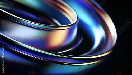 modern futuristic 3d abstract with rainbow reflection
