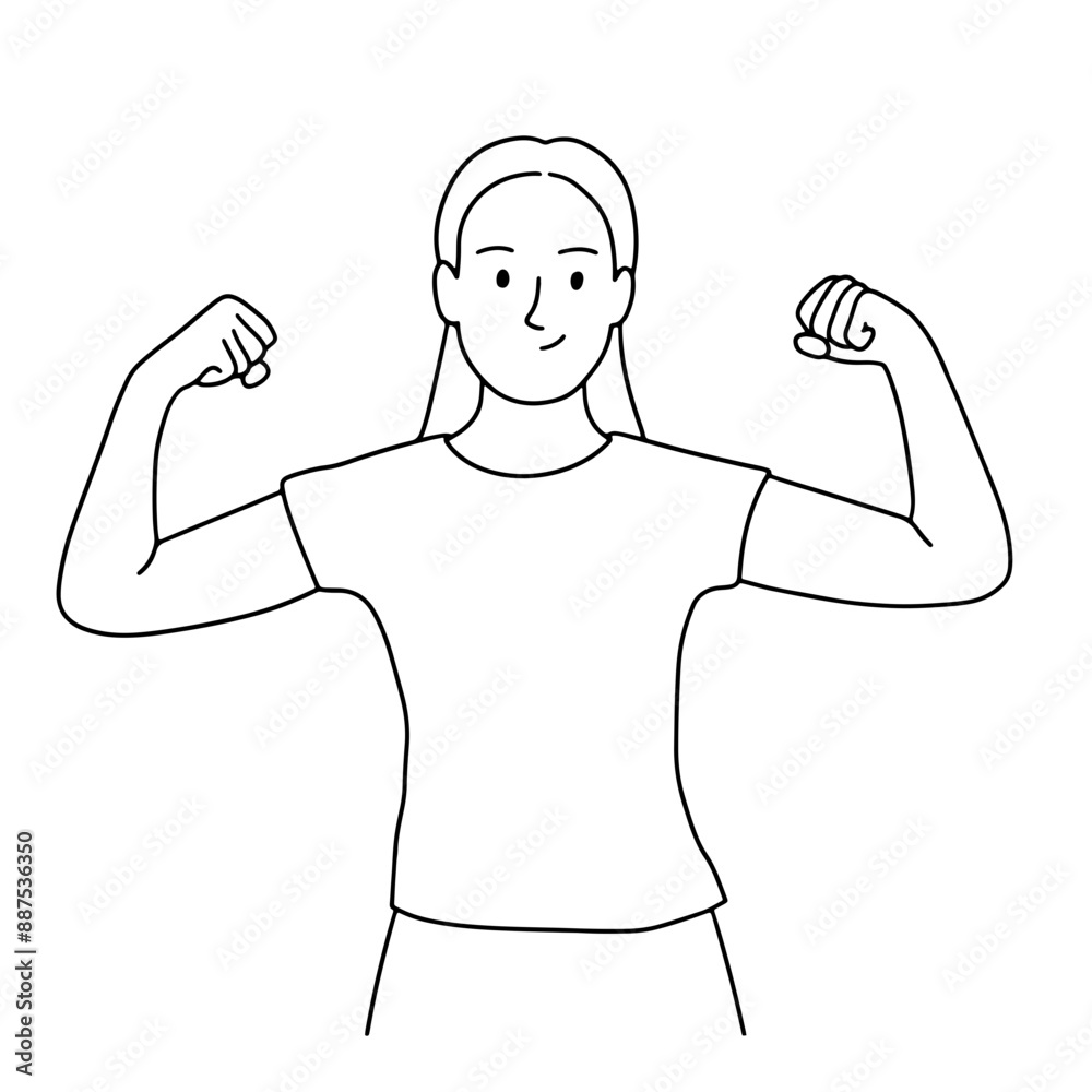 Girl show her arms, girl power Girl show her arms, girl power