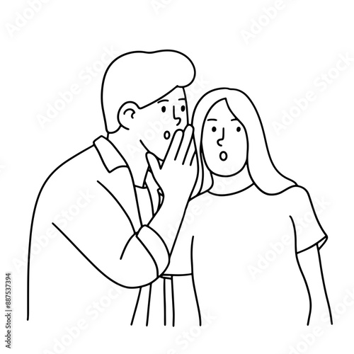 Man and woman gossiping