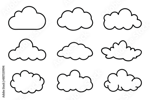 set of 9pes different type of Cloud