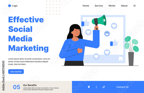 Presentation slide or landing page website design. Business and company concept illustrations.