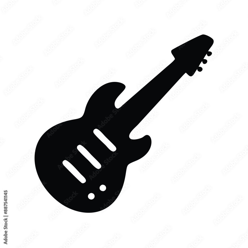 guitar icon silhouette style Victor art. guitar icon silhouette style Victor art.