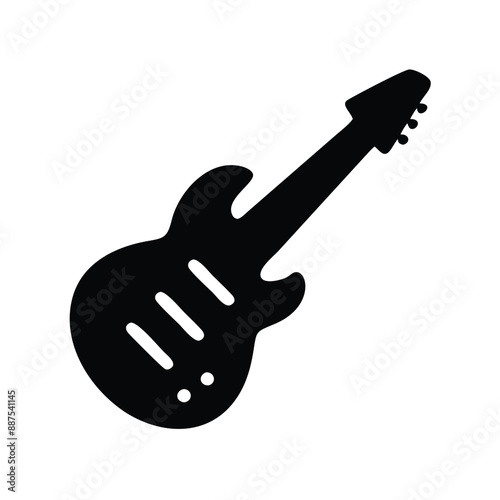 guitar icon silhouette  style Victor art.