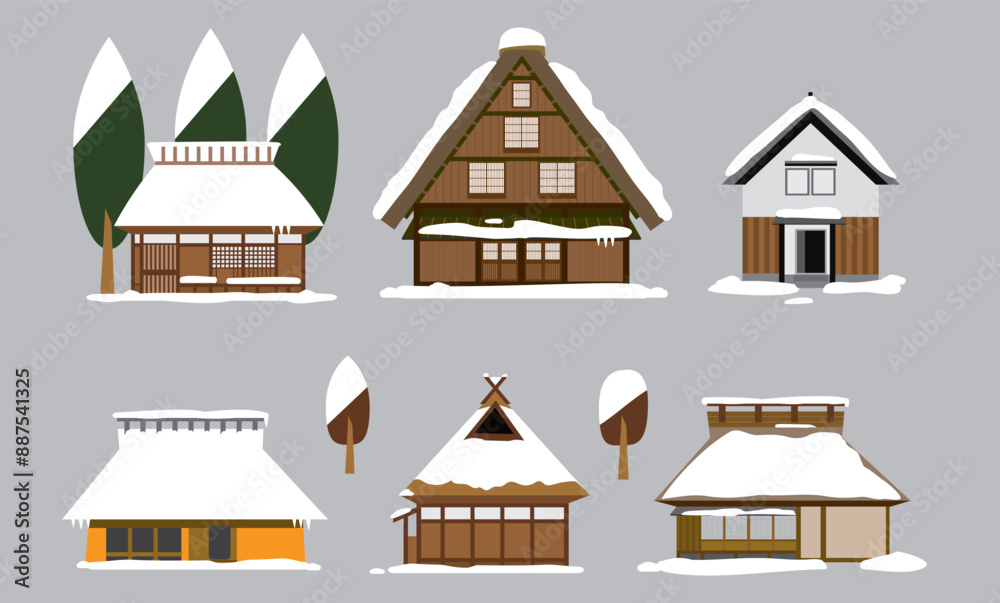 Fototapeta premium 冬景色の古民家