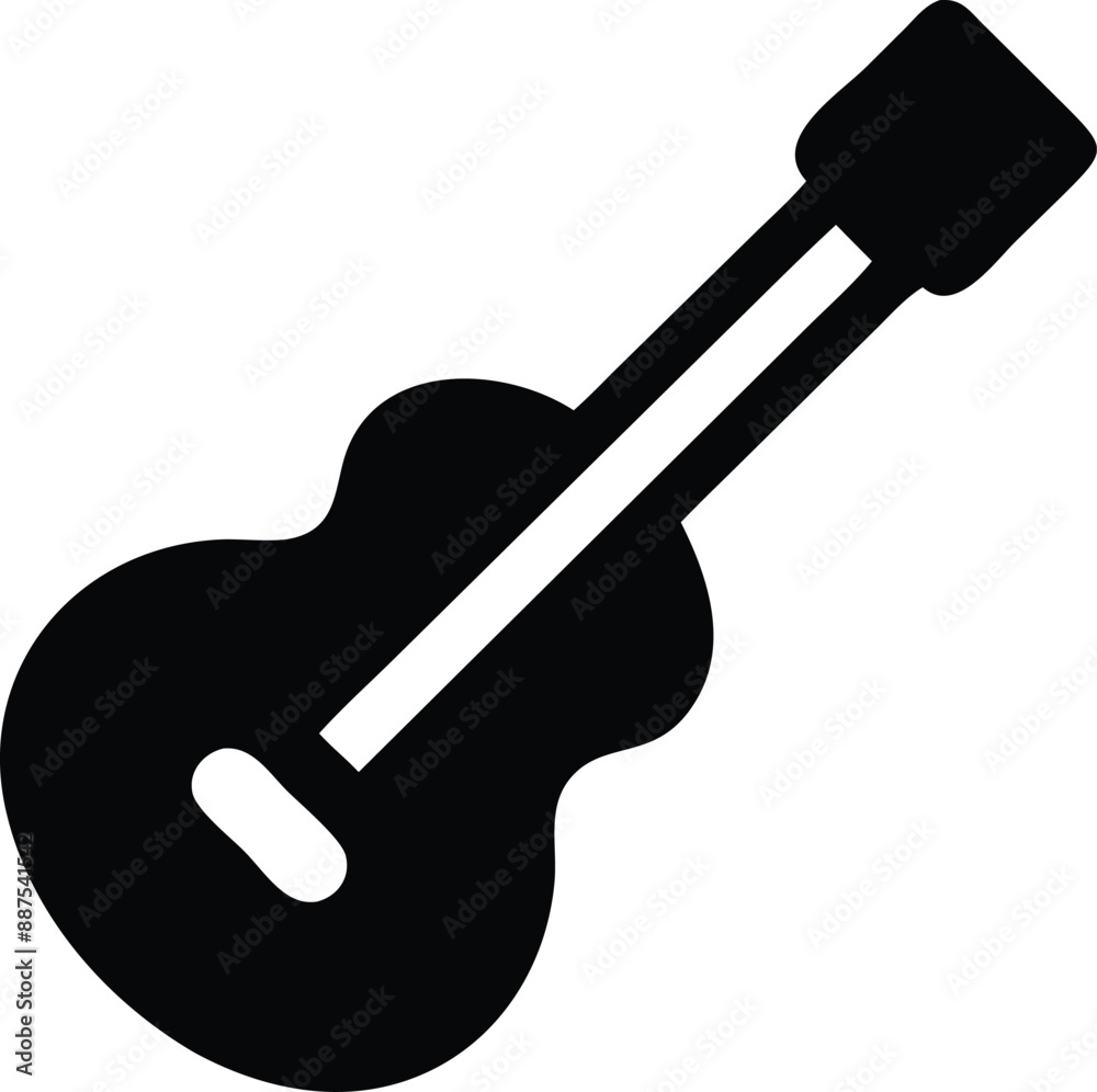 guitar icon silhouette style Victor art. guitar icon silhouette style Victor art.