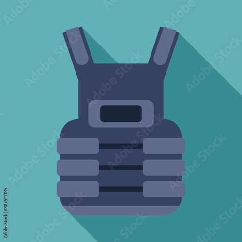 Illustration of a bulletproof vest, symbolizing safety and security in dangerous situations © anatolir
