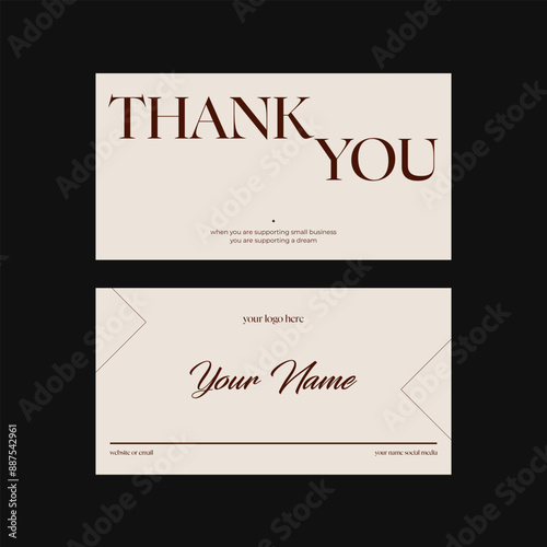 Thankyou card design minimal and luxury style