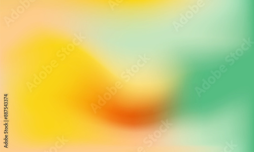 Vibrant colors gradient background. Orange yellow and green gradation abstract vector texture. Pastel color blur summer abstract background. Vector illustration