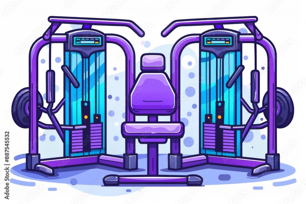 Obraz premium Illustration of a modern gym machine showcasing advanced fitness technology and design
