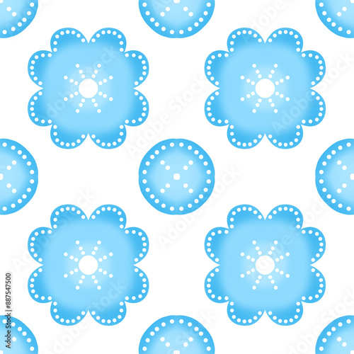 Seamless Blue buttons pattern 