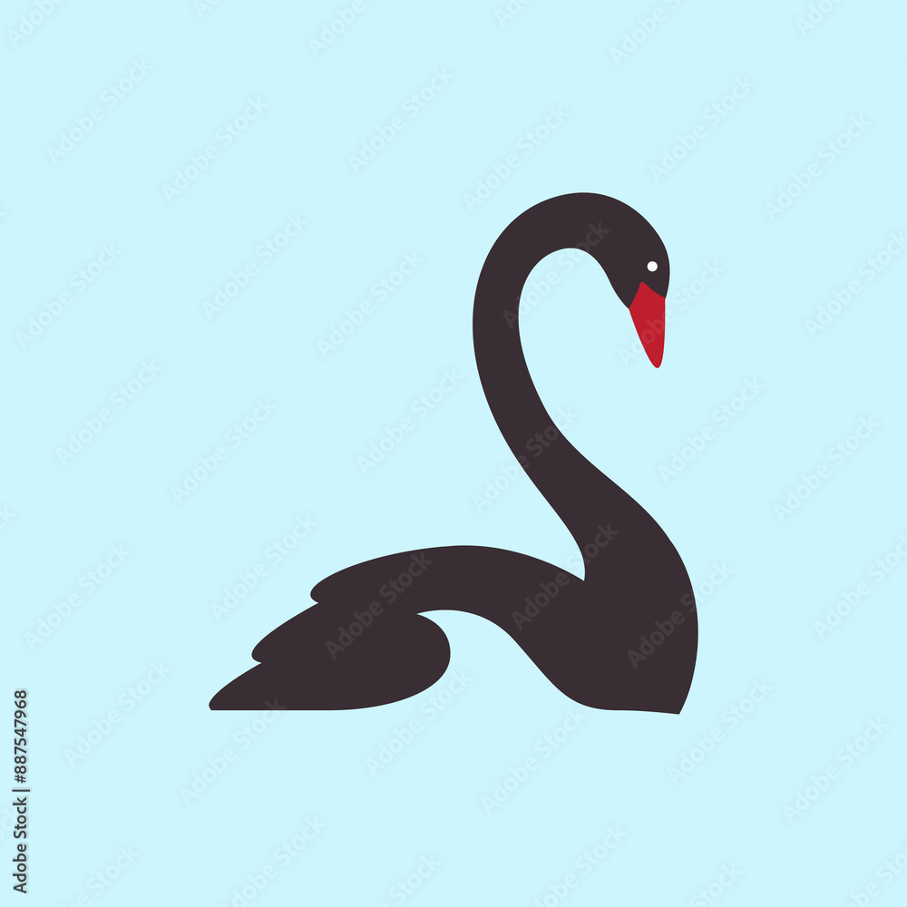 beauty swan logo design vector flat beauty swan logo design vector flat