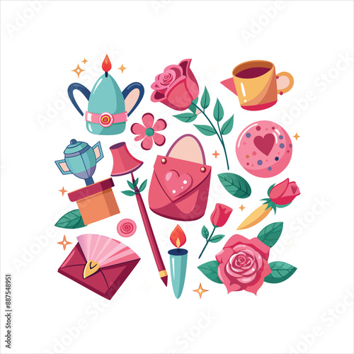 set of icons for wedding