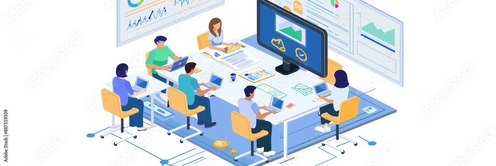 Teamwork for Business Success - A team of professionals working together on a project.
