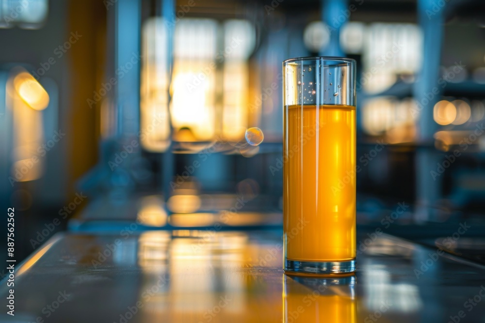 Glass of Orange Juice in Modern Setting