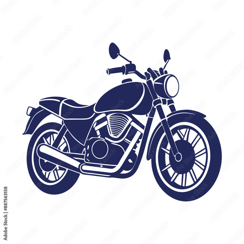 Obraz premium motorcycle silhouettes Clip art isolated vector illustration on a white background