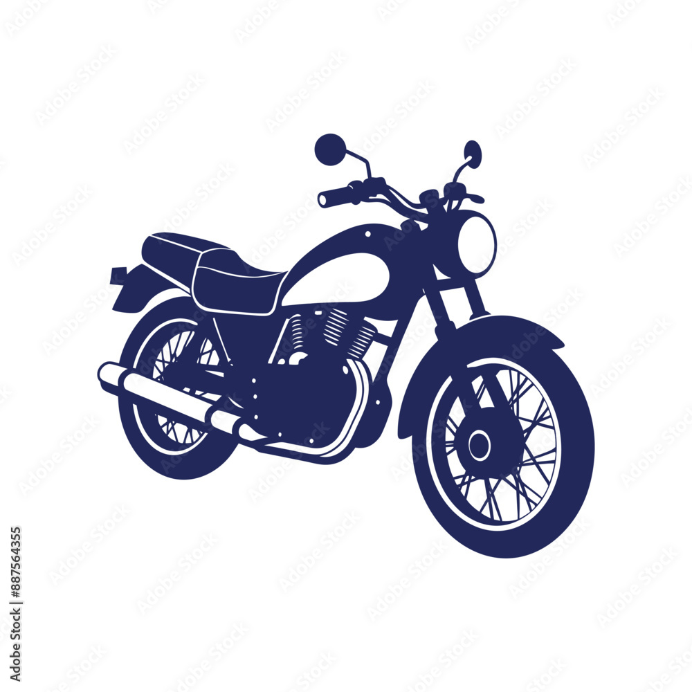 Obraz premium motorcycle silhouettes Clip art isolated vector illustration on a white background