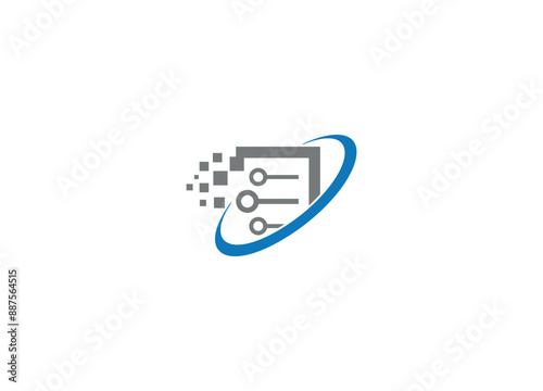 E tecnology Logo Design with Creative Modern vector iicon template