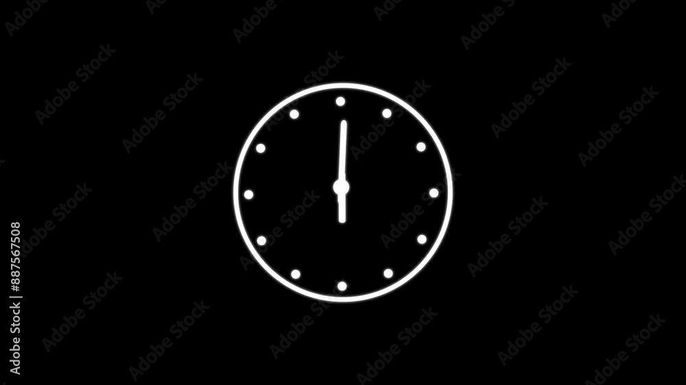 Animated black clock on a white background. Animated black clock on a white background.
