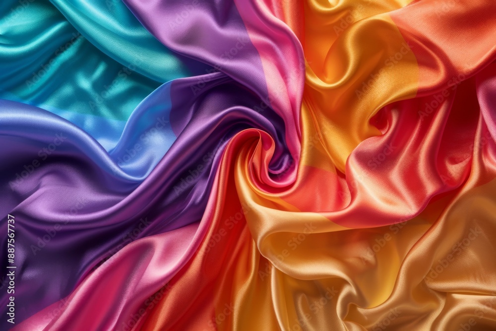 Fototapeta premium Colorful Silk Fabric