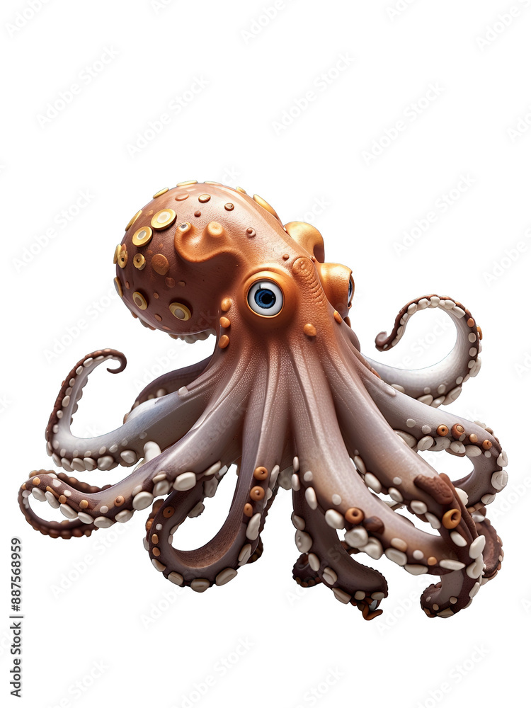 Obraz premium 3d animation octopus on white