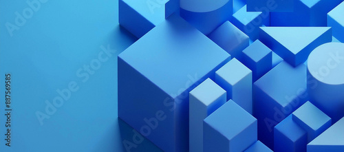 Abstract Background with 3d blue geometric, 3d render
