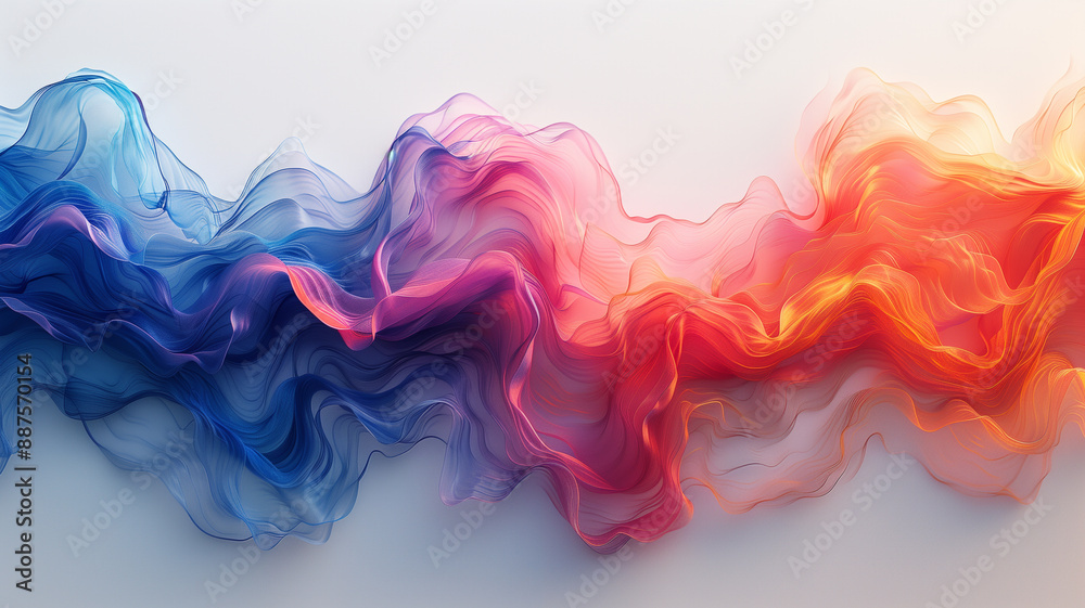 Abstract artwork with blue, pink, and orange fabric swirls Abstract artwork with blue, pink, and orange fabric swirls