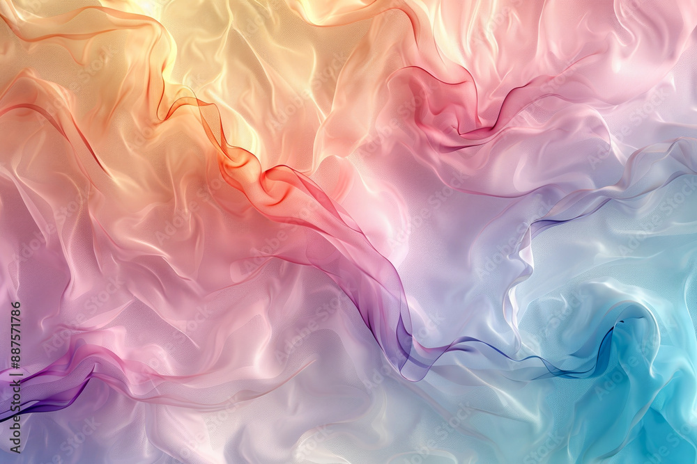 A colorful, flowing piece of fabric with a rainbow pattern A colorful, flowing piece of fabric with a rainbow pattern