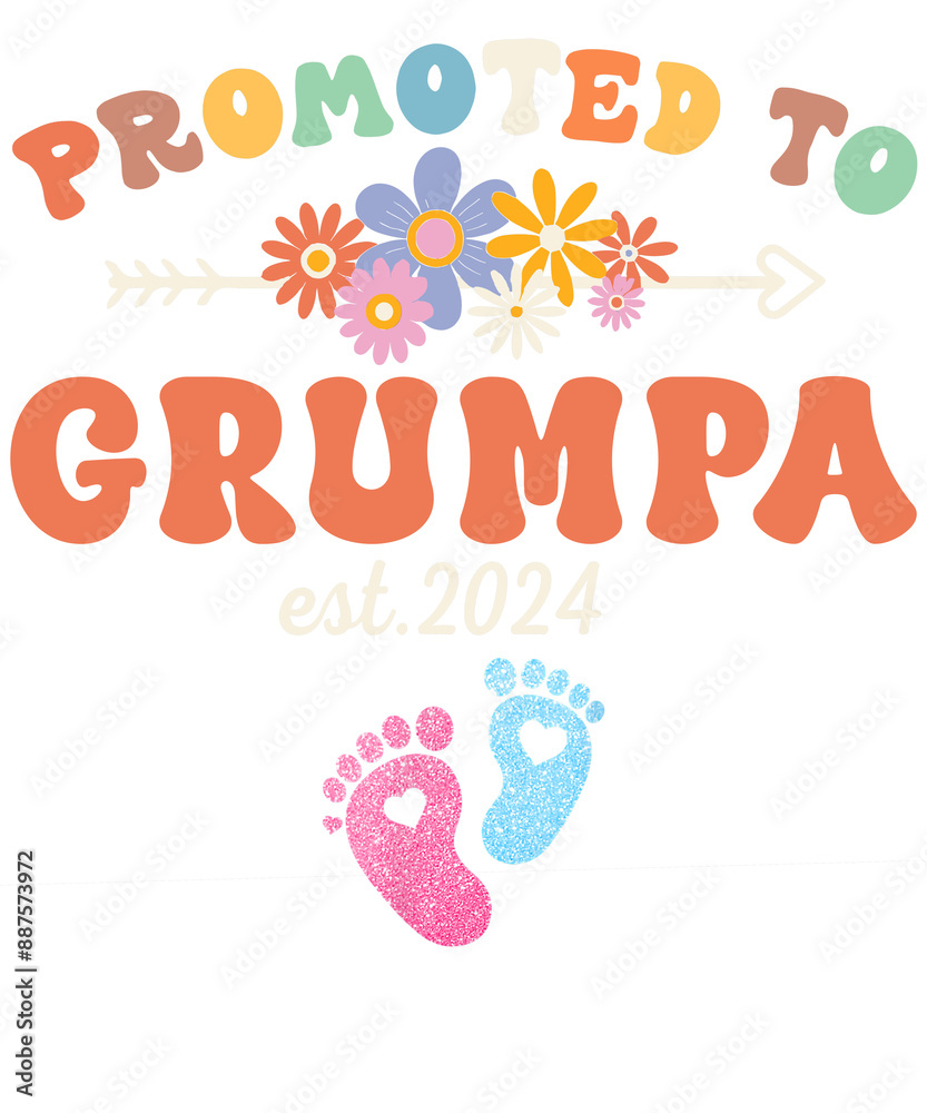 Obraz premium Colorful graphic design celebrating a new grandpa with the text 