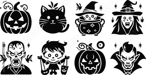 Printable Halloween Vector Icons for Designs and more. photo