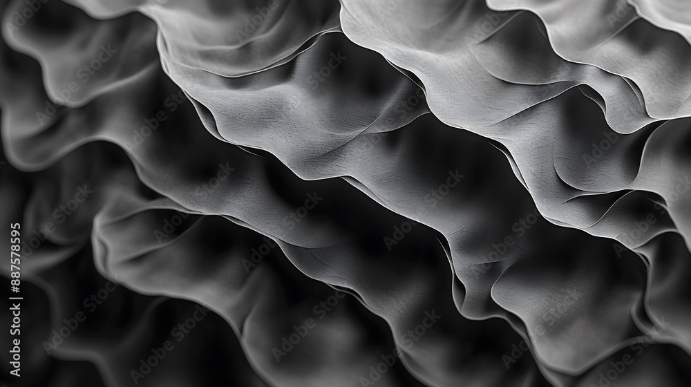 Fototapeta premium Geometric wave background. White and black.