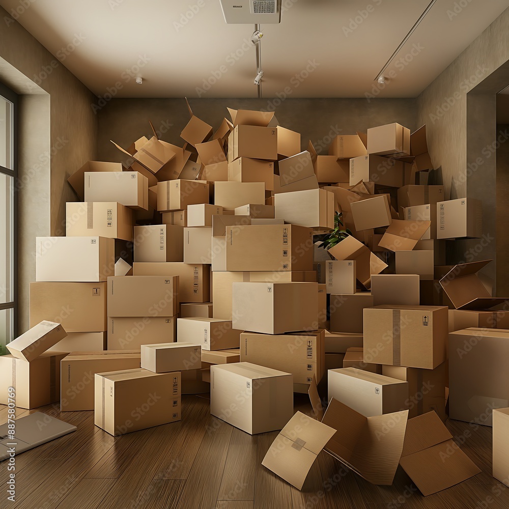 logistics warehouse with cardboard boxes logistics warehouse with cardboard boxes