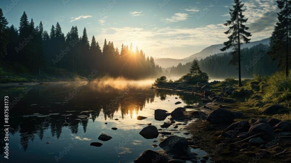 Fototapeta premium beautiful nature landscape panoramic photo