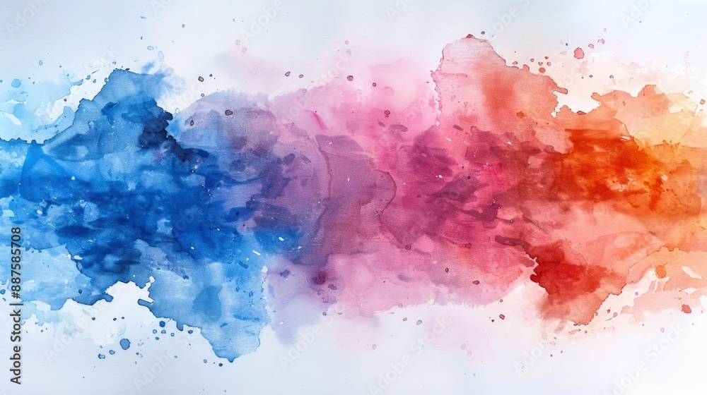 Obraz premium Colorful Watercolor Splash Texture Background, Isolated Hand-Drawn Blob Spot, Vibrant And Artistic, High Quality Background