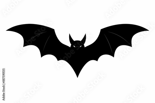 Halloween bat silhouette vector illustration