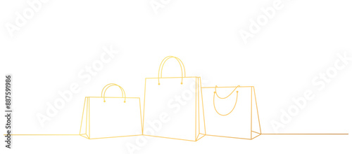 paper shopping bag line art style. vector black friday elements