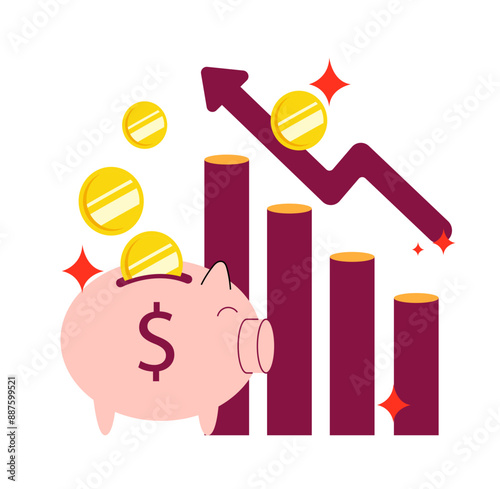 pink moneytary fintech 3d illustration