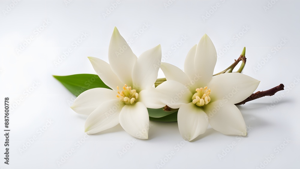 Vanilla flower on white background, AI Generted Vanilla flower on white background, AI Generted