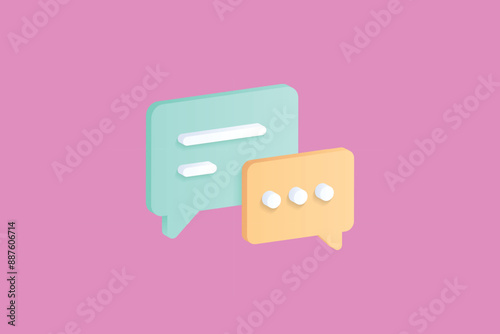 Realistic chatting 3d icon design illustrations