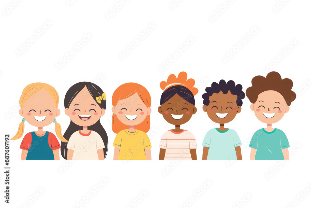 Modern style illustration design of happy junior classmates. Back to school, sale, promotion, poster and flyer. Modern style illustration design of happy junior classmates. Back to school, sale, promotion, poster and flyer.