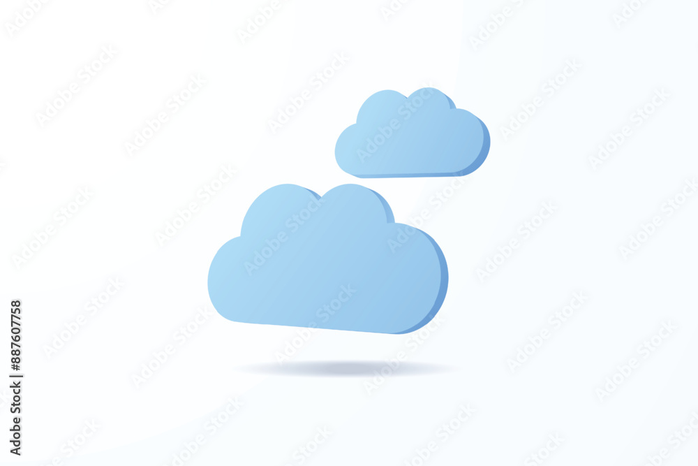 Realistic cloud 3d icon design illustrations Realistic cloud 3d icon design illustrations