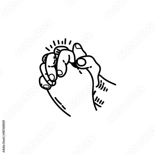 vector illustration of a simple pose of praying hands in an oline style