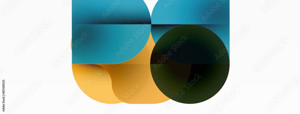 Circles and round shapes geometric minimal background. Transparent geometric shapes composition for wallpaper, banner, background or landing Circles and round shapes geometric minimal background. Transparent geometric shapes composition for wallpaper, banner, background or landing