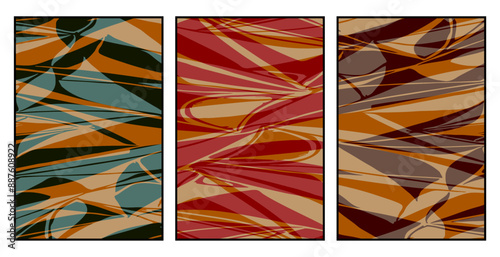 Set of 3 Abstract pattern. Illustration for printing on wall decorations. For use in graphics.