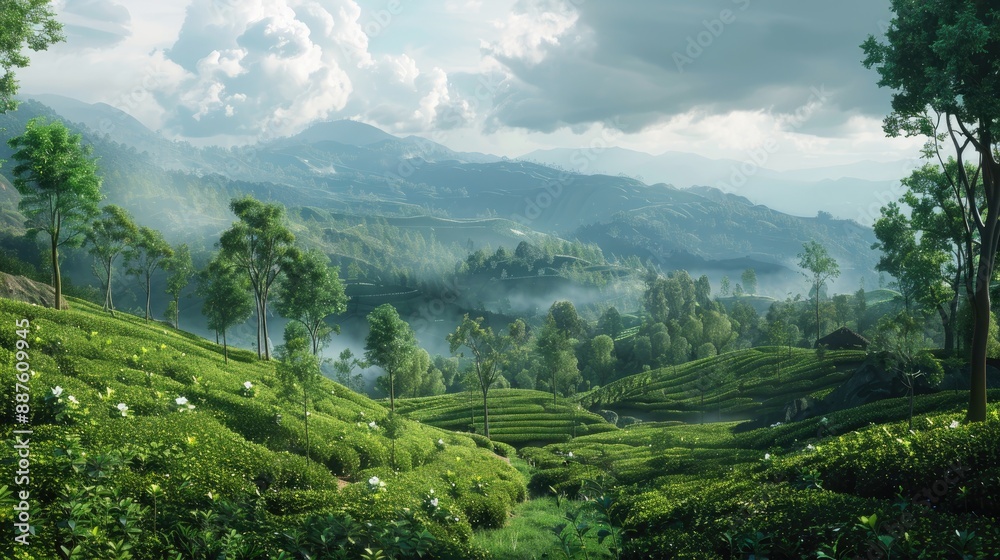 Fototapeta premium Tea Estate in ooty avalanche