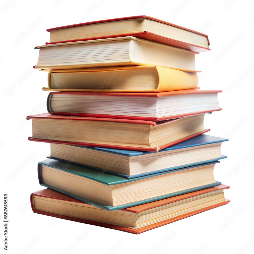 Stack of Colorful Books with Transparent Background Stack of Colorful Books with Transparent Background