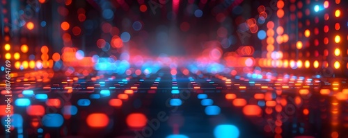 Wallpaper Mural Vibrant Glowing 3D Equalizer Bars in a Dark Environment with Colorful Lights Torontodigital.ca