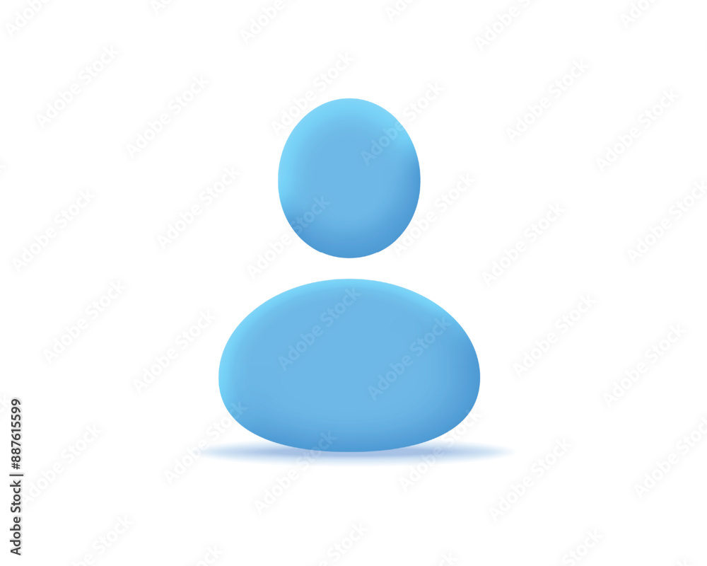3d user realistic icon vector concept 3d user realistic icon vector concept