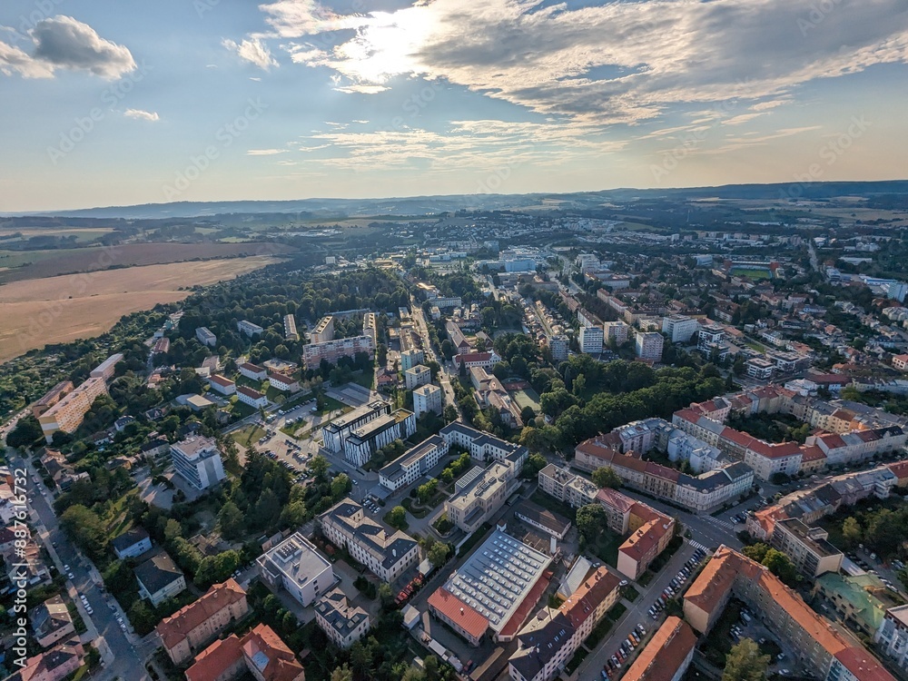 Obraz premium Jihlava town aerial panorama landscape view,Vysocina region,Bohemia,Cyech republic,citzscape view