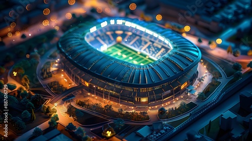 Wallpaper Mural Stadium football stadium at night with lights and sky. sport complex, modern architecture.  Torontodigital.ca