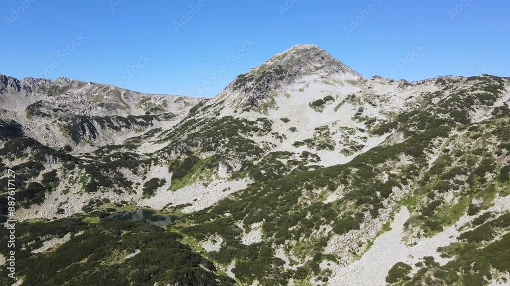 Amazing Aerial view of Muratovo lake, Pirin Mountain, Bulgaria Amazing Aerial view of Muratovo lake, Pirin Mountain, Bulgaria